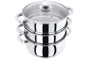 Pristine Tri-Ply Induction Base Stainless Steel 3 Tier Multi-Purpose Steamer