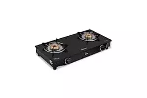 Sunflame GT Pride Glass Top 2 Brass Burner Gas Stove