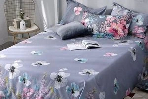 Home Elite 200 TC Glace Cotton Microfiber Designer Double Bedsheet