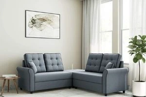 Amazon Brand - Solimo Cartina Fabric 5 seater L shape sofa Set 